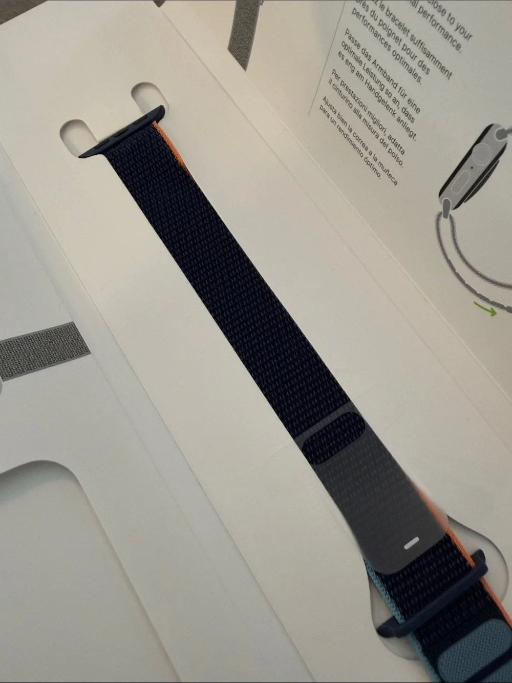 Navy Blue and Orange Woven Sport Loop Apple Watch Band 40mm